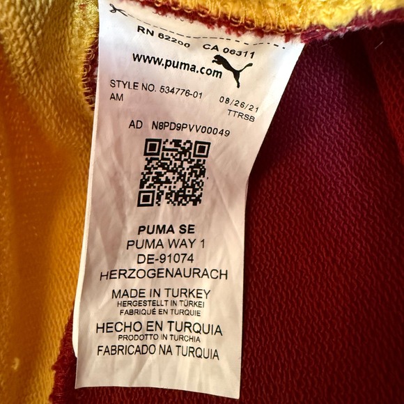 Puma x WALY Sportswear Joggers Women's S Burgundy White Yellow Drawstring - Picture 14 of 15